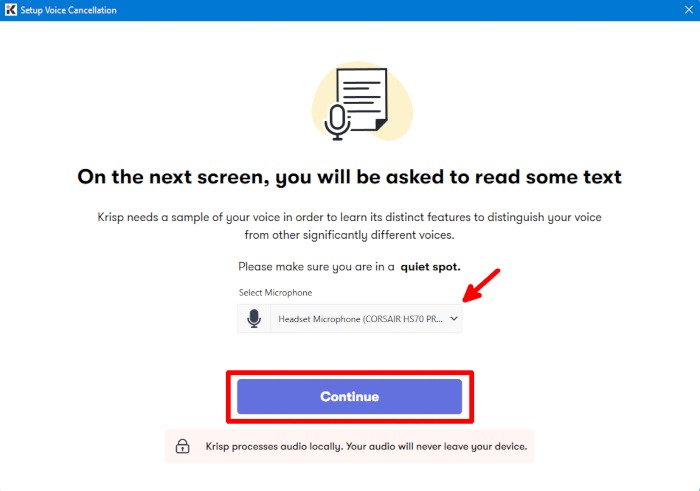Krisp Preferences Setup Voice Cancellation Mic