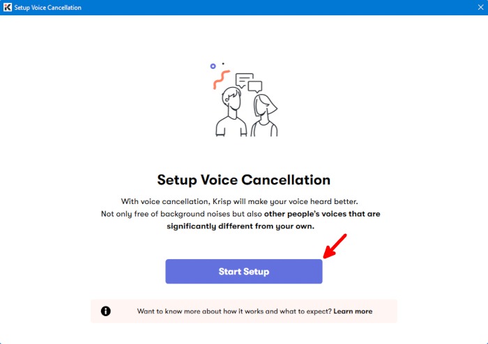 Krisp Preferences Setup Voice Cancellation