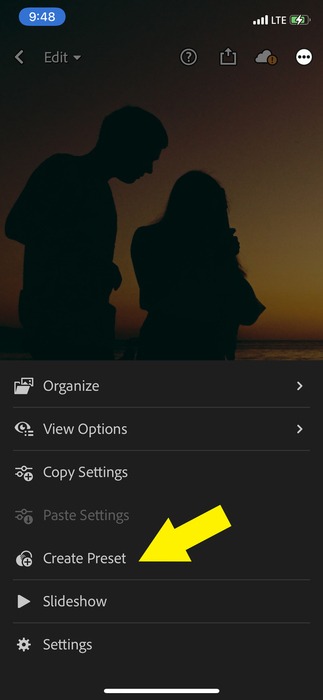 Lightroom Create Preset Mobile