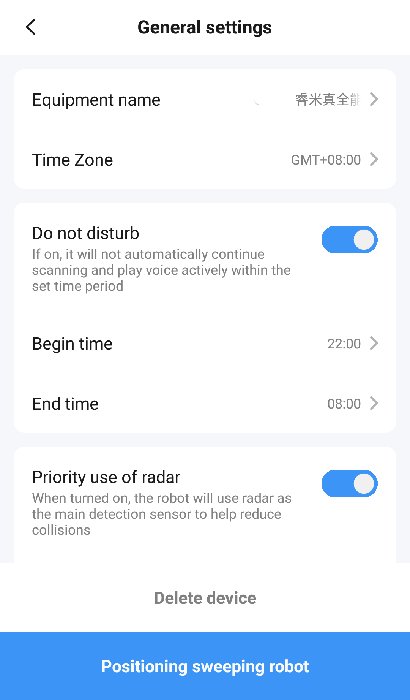 Roidmi Eva Robot Cleaner App Dnd Mode