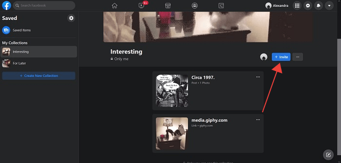 Save Posts Facebook Desktop Invite