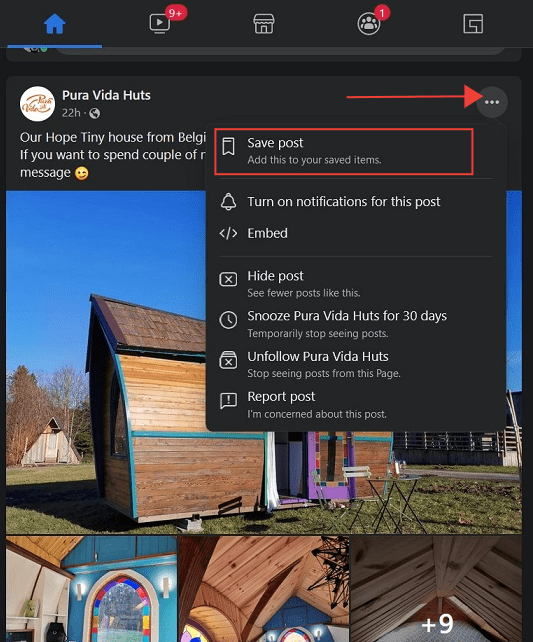 Save Posts Facebook Desktop Save
