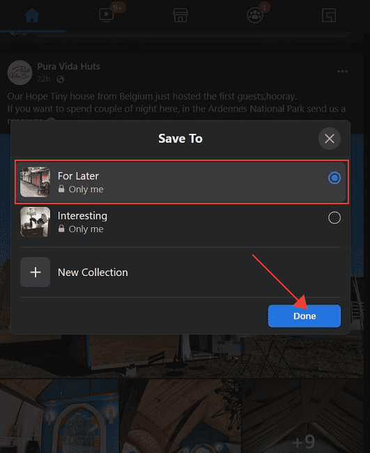 Save Posts Facebook Desktop Select Collection