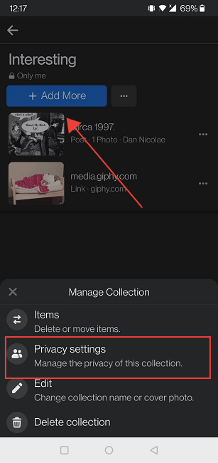 Save Posts Facebook Mobile Privacy Settings