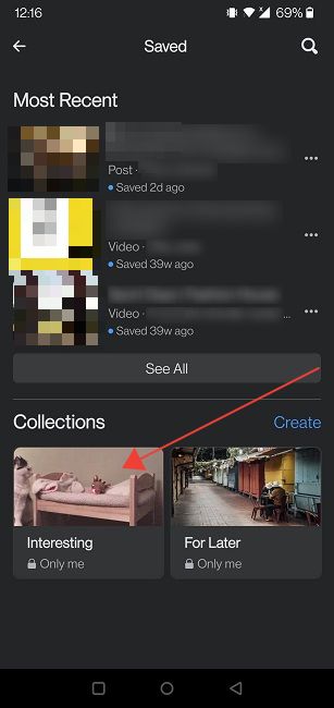 Save Posts Facebook Mobile Select Collection