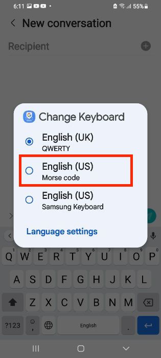 Select A Keyboard Android