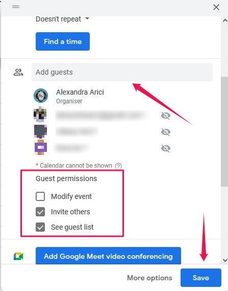 Share Files Locations Google Calendar Add Guests