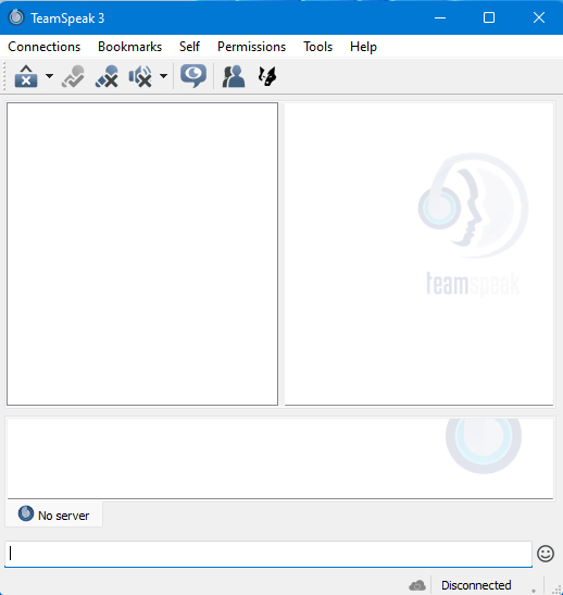 Teamspeak Main Screen