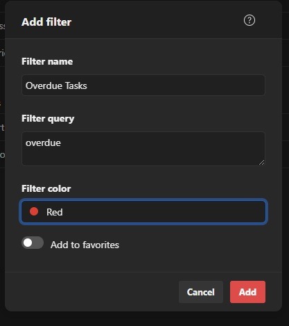 The Complete Guide To Todoist Filters Create Filter Overdue