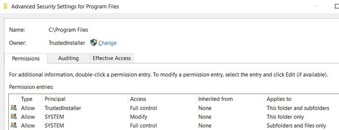 Trustedinstaller Ownership Change