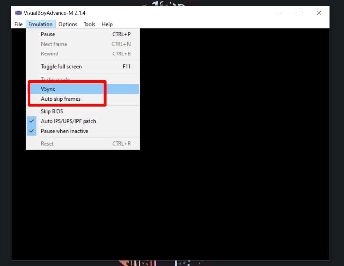Vba Adjucting Vsync And Autosync Settings