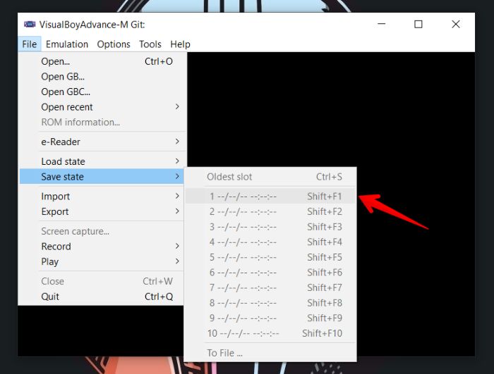 Vba Game Save Slots Menu Option