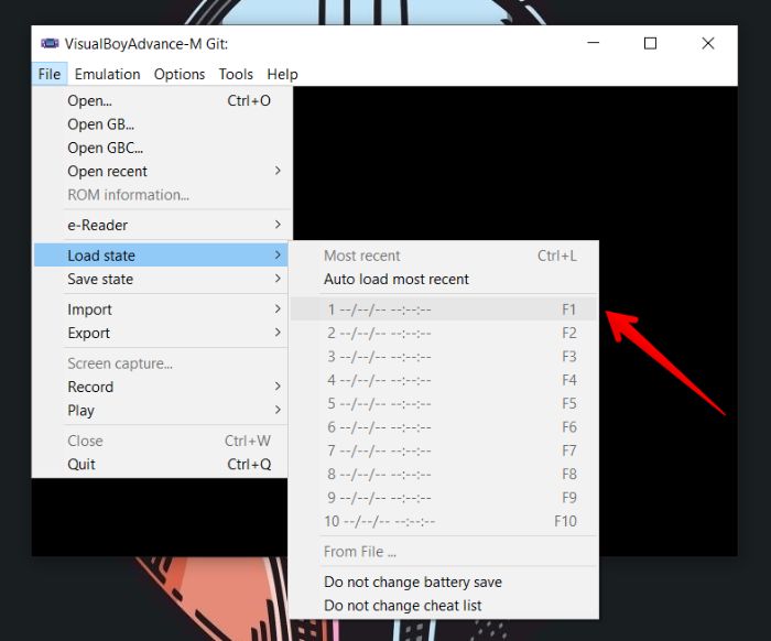 Vba Load A Saved Game Munu Toggle