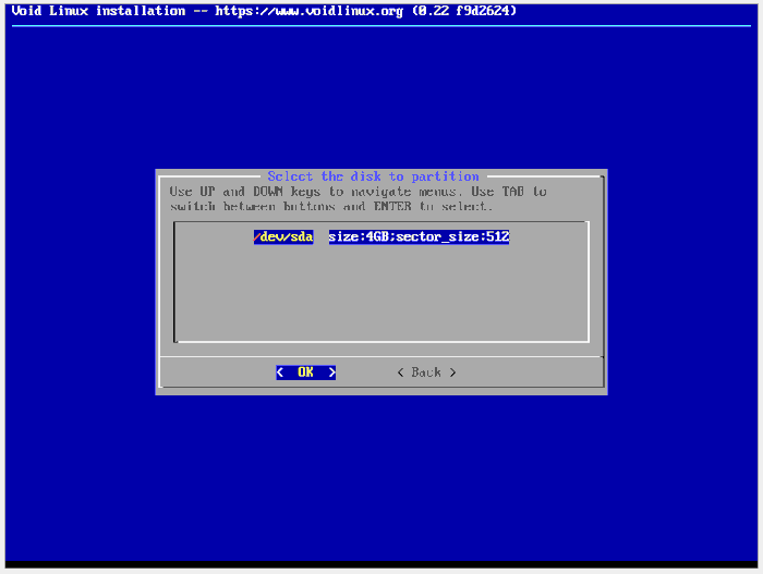 Voidlinux 21 Partition