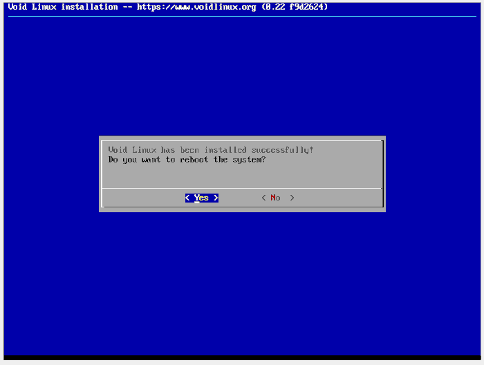 Voidlinux 27 Installation Finished