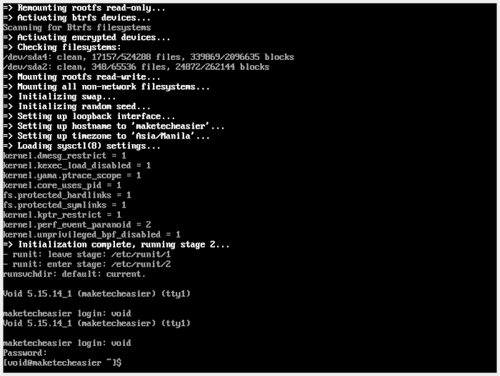 Voidlinux 28 Basic Installation