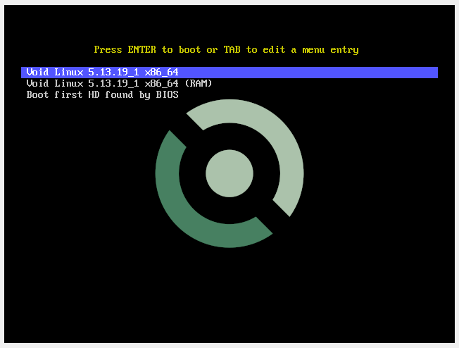 Voidlinux 5 Bootmenu