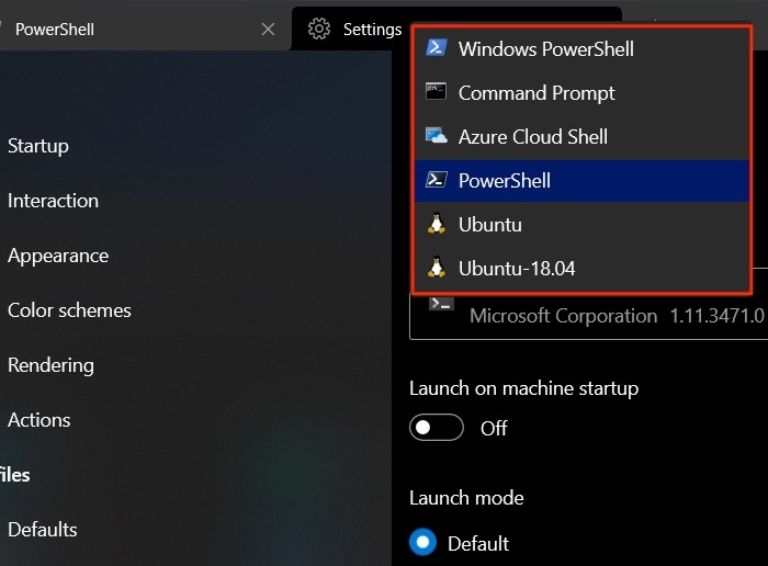 Windows Terminal Choose Default Profile