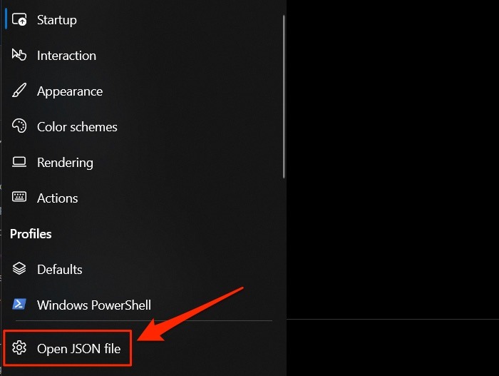 Windows Terminal Settings Open Json File