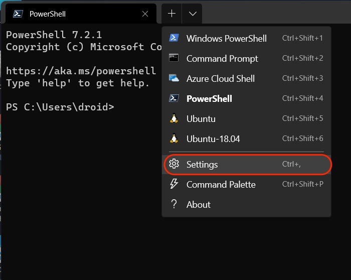 Windows Terminal Settings