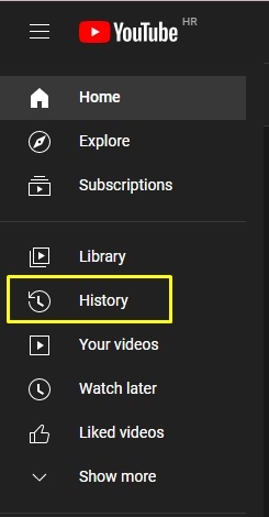 Youtube History Tab