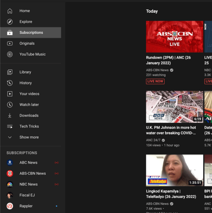 Youtube Subscriptions