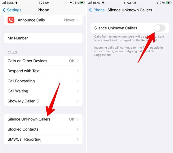 Block Number Unknown Iphone Silence