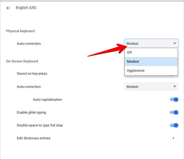 Chromebook Keyboard Auto Correct Enable
