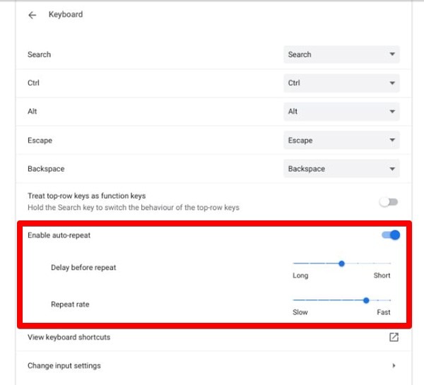 Chromebook Keyboard Auto Repeat Meaning