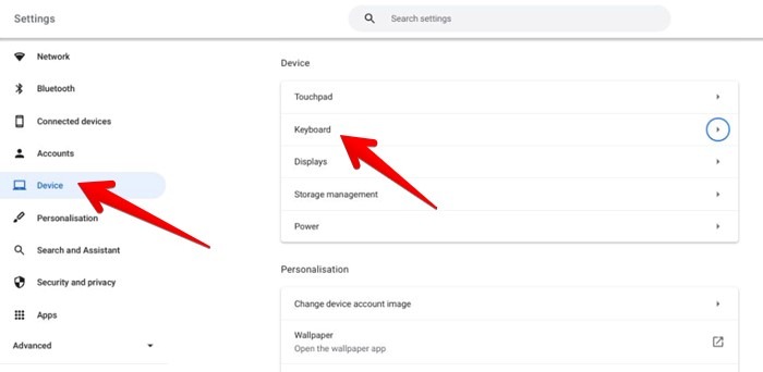 Chromebook Keyboard Caps Lock Keyboard Settings