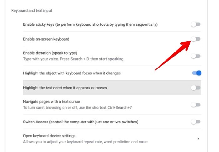 Chromebook Keyboard On Screen Keyboard
