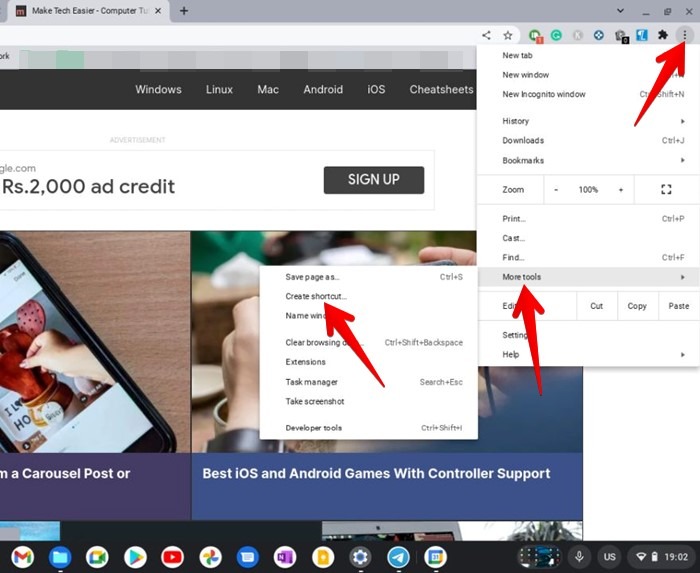 Chromebook Shelf Add Website More Tools