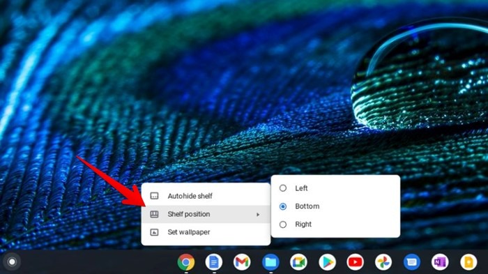 Chromebook Shelf Change Position