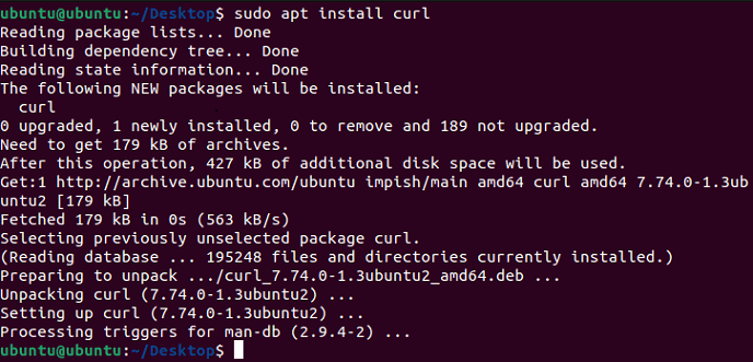 curl dependency installation