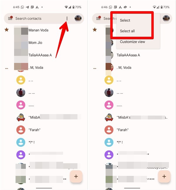 Delete Multiple Contacts Android Phone Select