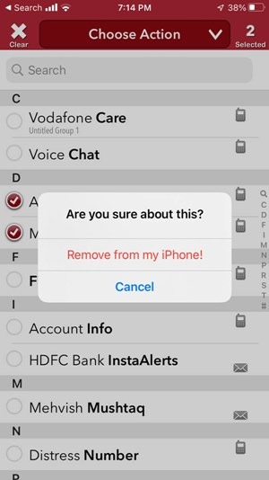 Delete Multiple Contacts Iphone Groups App Remove Confirm