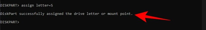 Diskpart Drive Letter Assigned