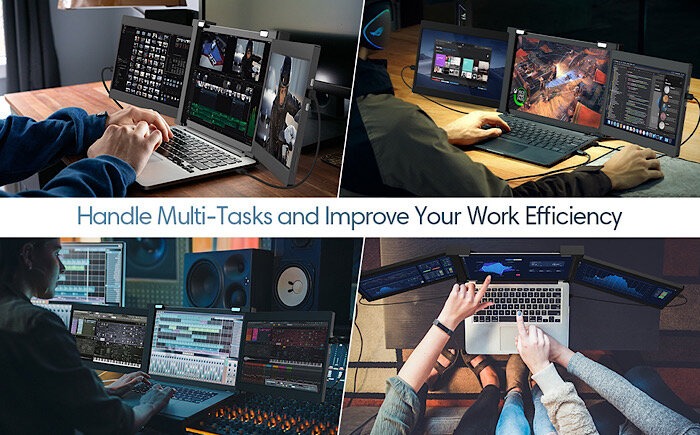 Fopo Triple Portable Monitor Multitask
