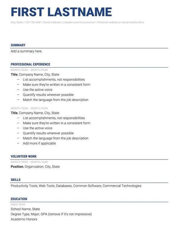 Google Docs Resume New Muse 2