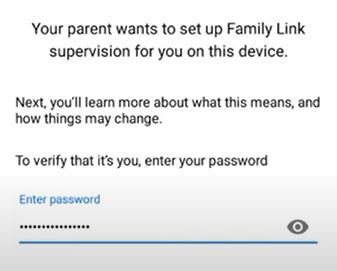 Google Family Link Child Password Verification