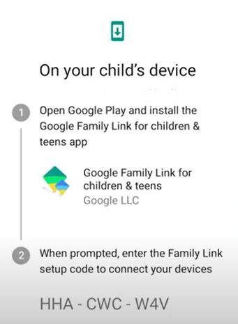 Google Family Link Setup Code