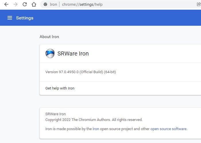 Lightweight Browsers Windows Srware Iron Settings