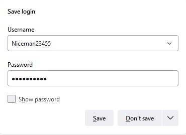 Passwords Browsers Dot Firefox Save Password Option
