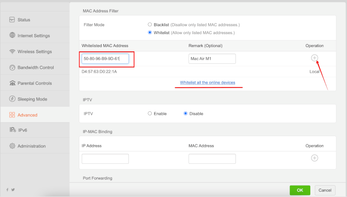 Tenda Wireless Router Add A Mac Address To Whileli