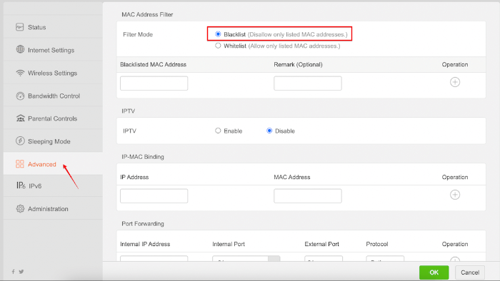 Tenda Wireless Router Advanced Settings