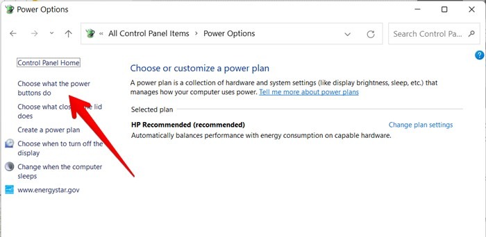 Windows 11 Taskbar Not Working Control Panel Power Options Button