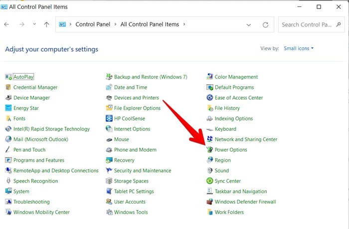 Windows 11 Taskbar Not Working Control Panel Power Options