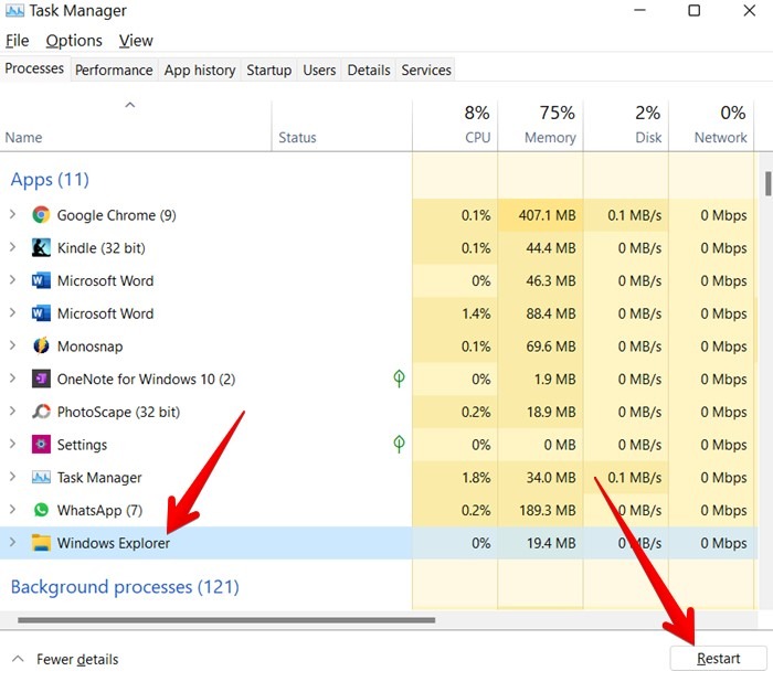 Windows 11 Taskbar Not Working Task Manager End Task