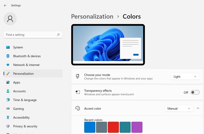 Windows Transparency Effects Personalization Colors Disable Transparency