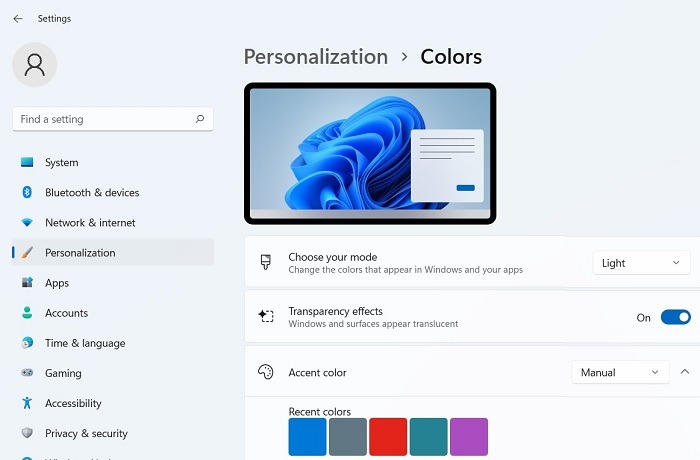 Windows Transparency Effects Personalization Colors Enable Transparency